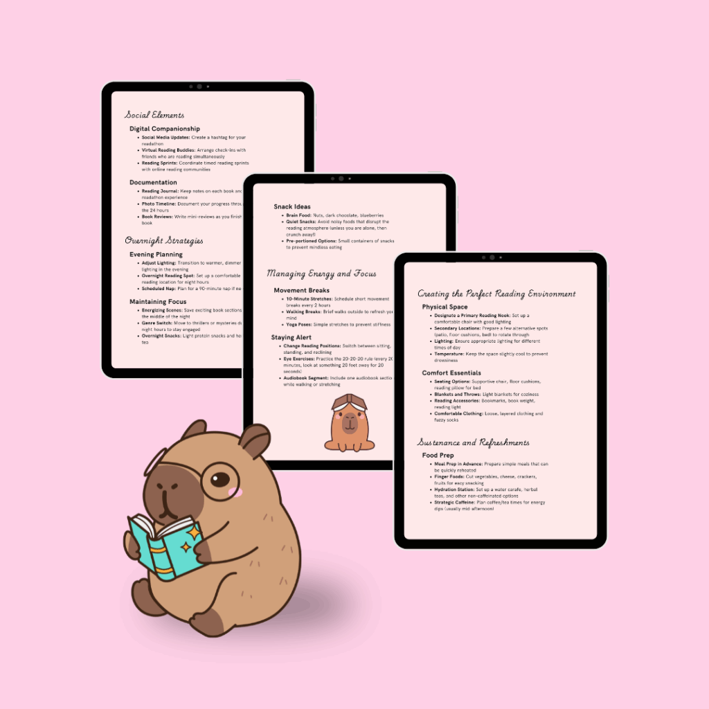 24-hour readathon digital journal