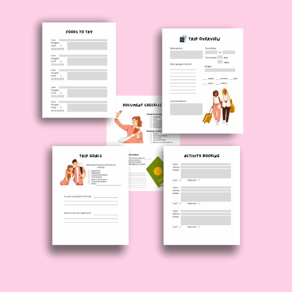 group travel planning pages